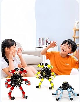 指遊び Amazon | KUENZ 4ピース変形可能な指先ジャイロ指先おもちゃ